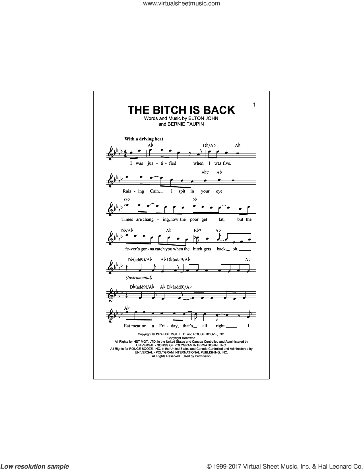 The Bitch Is Back
