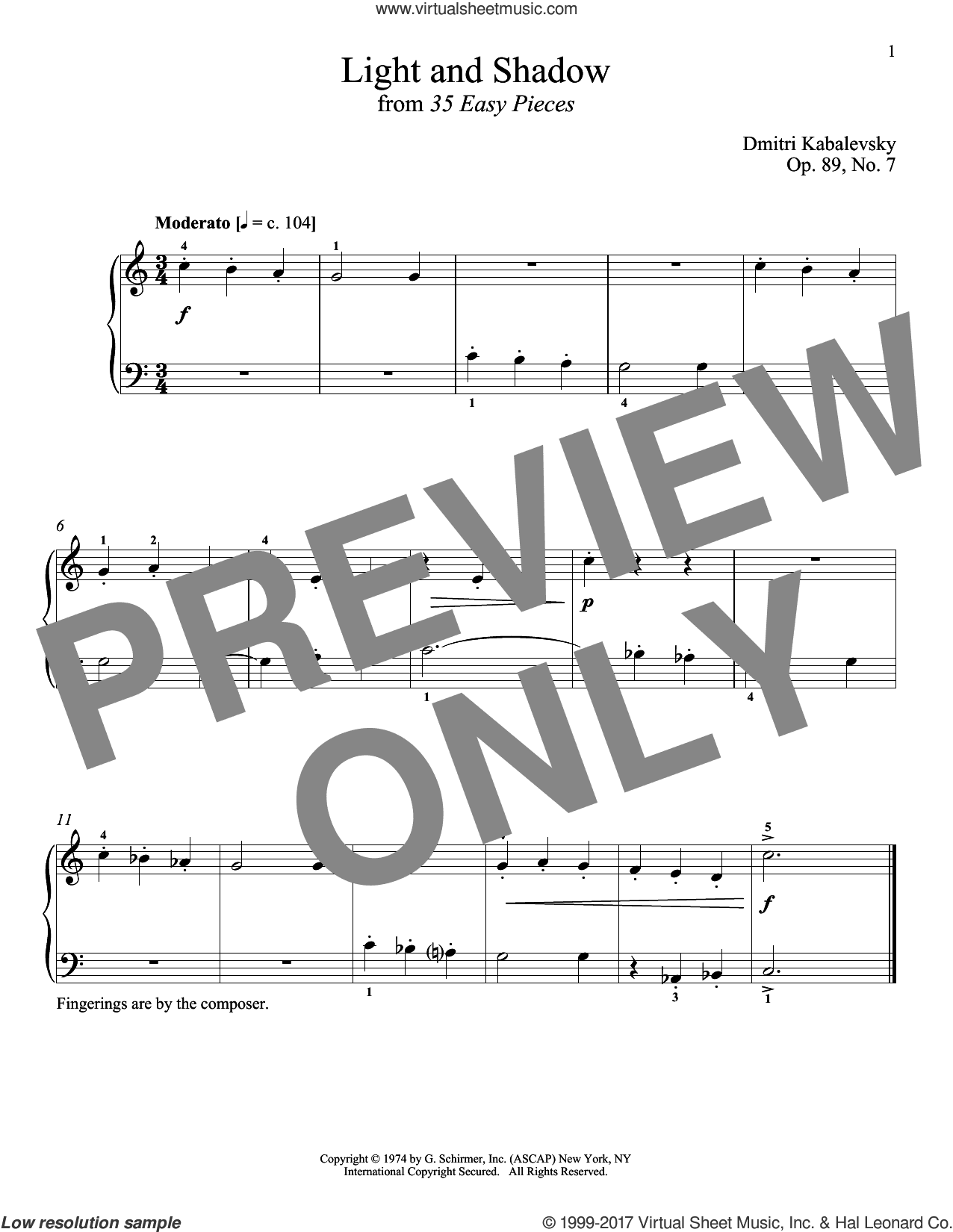 Light And Shadow, Op. 89, No. 7