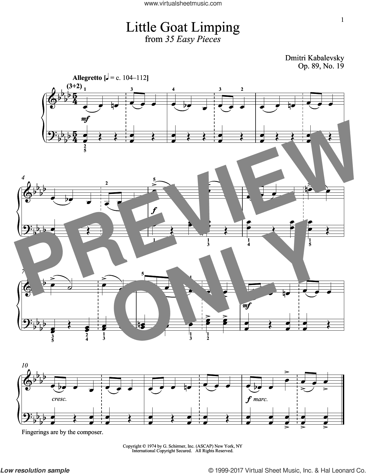 The Little Goat Limping, Op. 89, No. 19