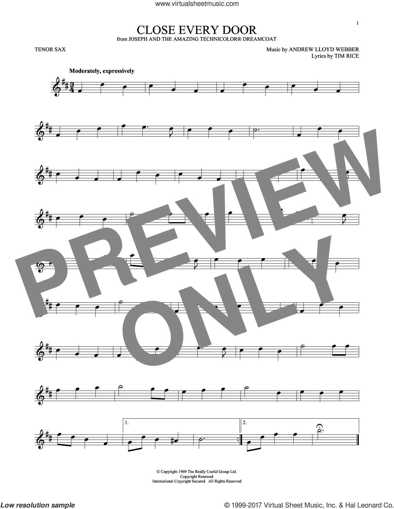 Close Every Door (from Joseph and the Amazing Technicolor Dreamcoat)