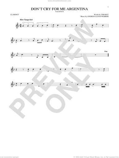 Don't Cry For Me Argentina (from Evita)
