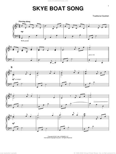 The Skye Boat Song, (intermediate)