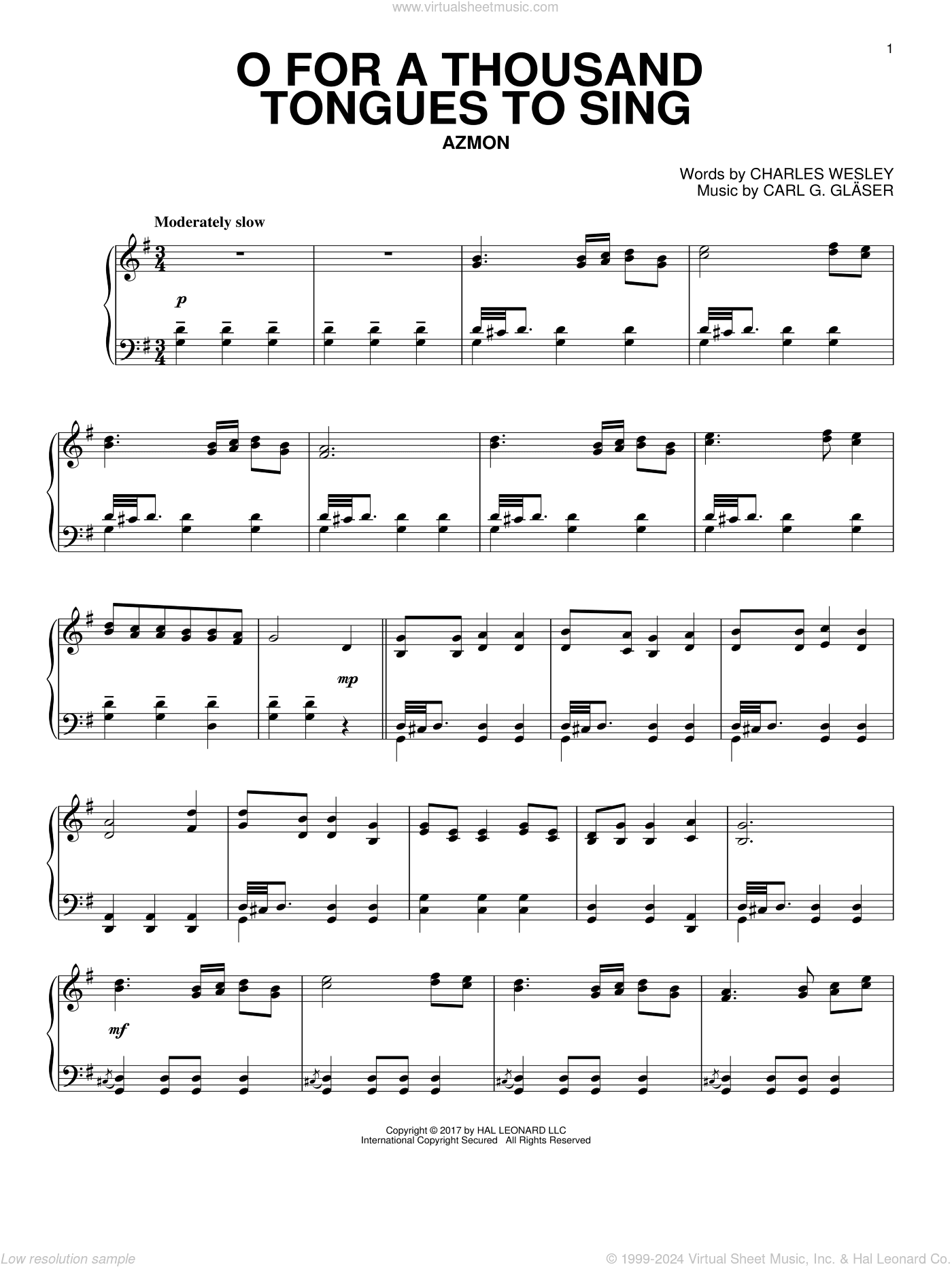 O For A Thousand Tongues To Sing, (intermediate)