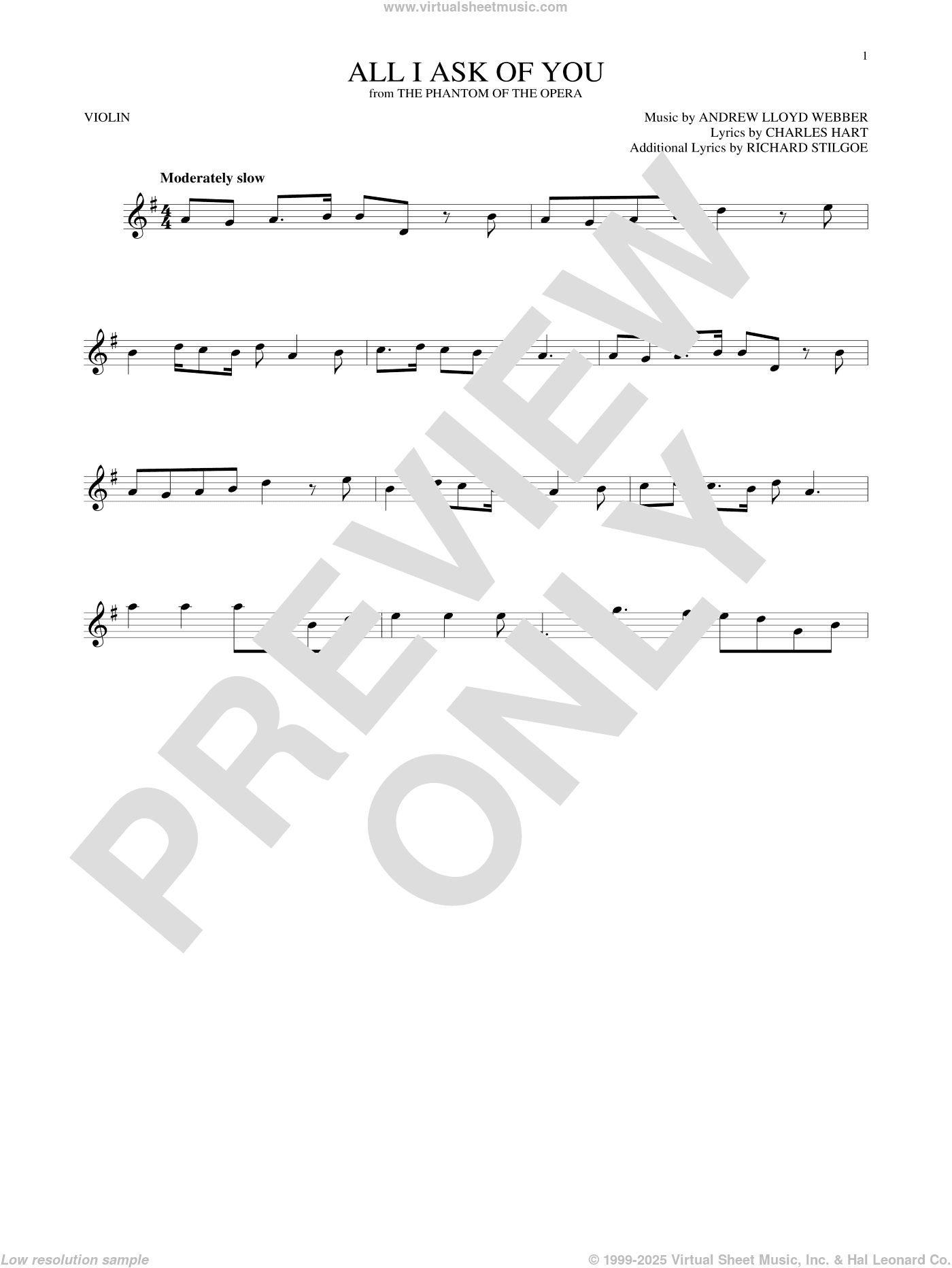 All I Ask Of You (from The Phantom Of The Opera)