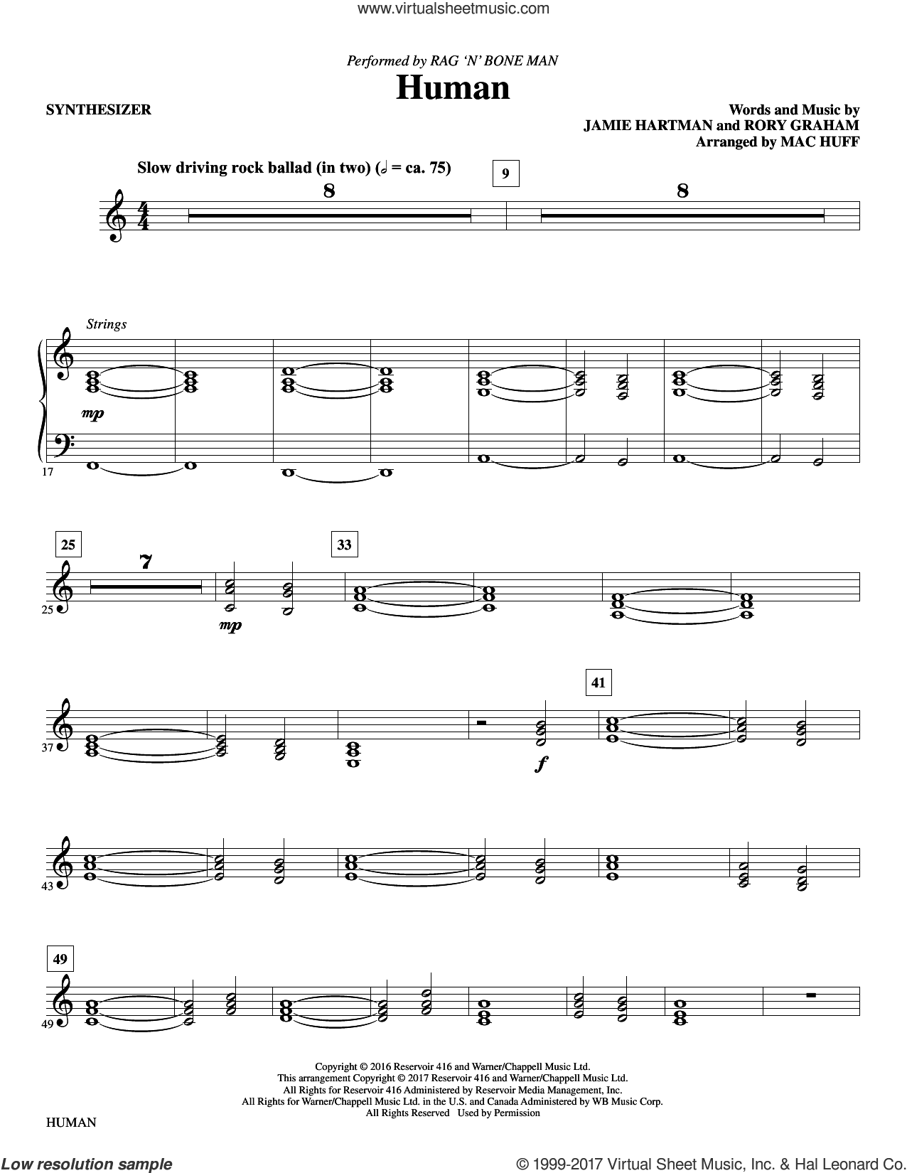 Human (arr. Mac Huff) (complete set of parts)