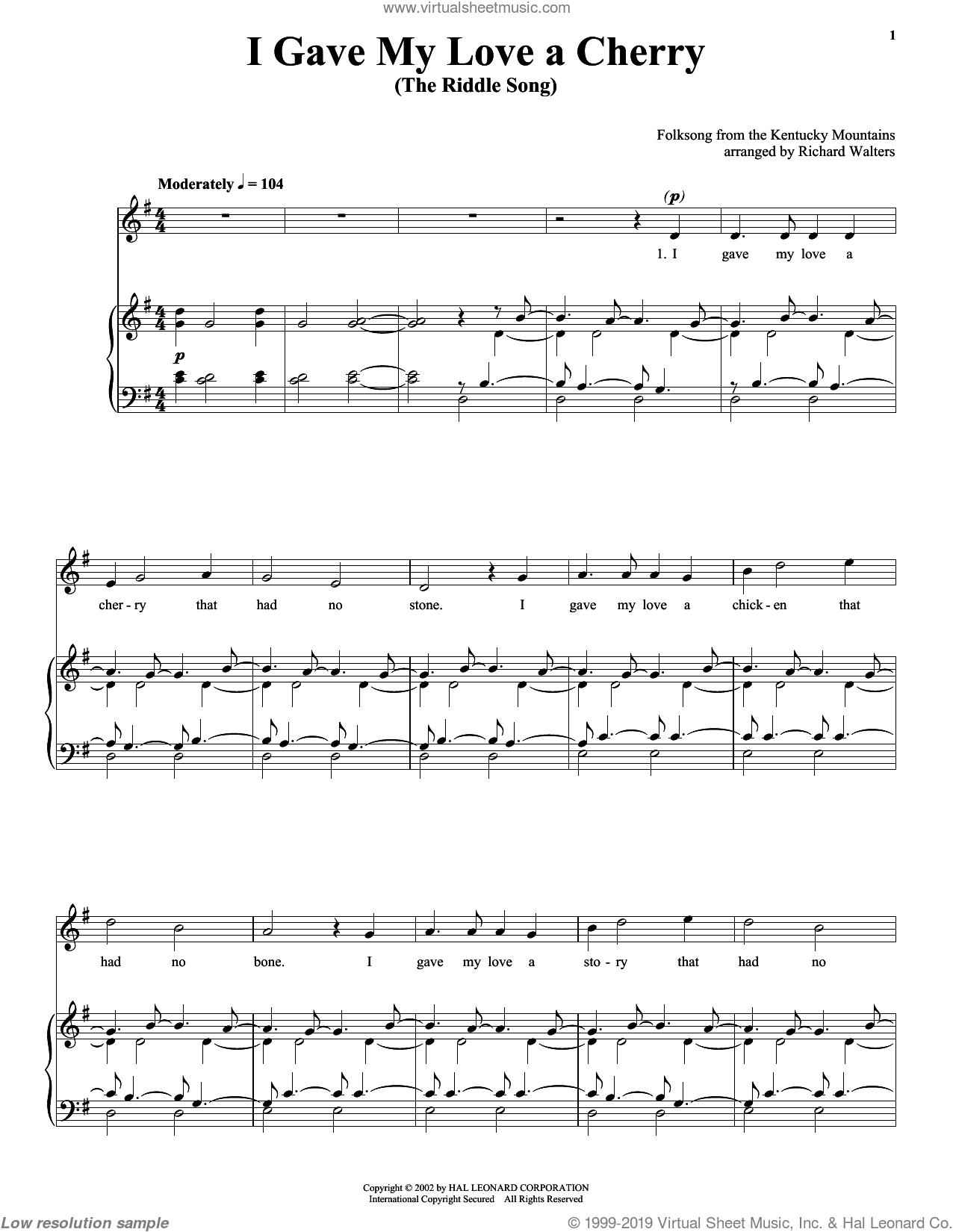 I Gave My Love A Cherry (The Riddle Song)