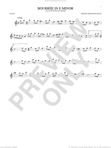 Bourree in E Minor (transposed in A minor)