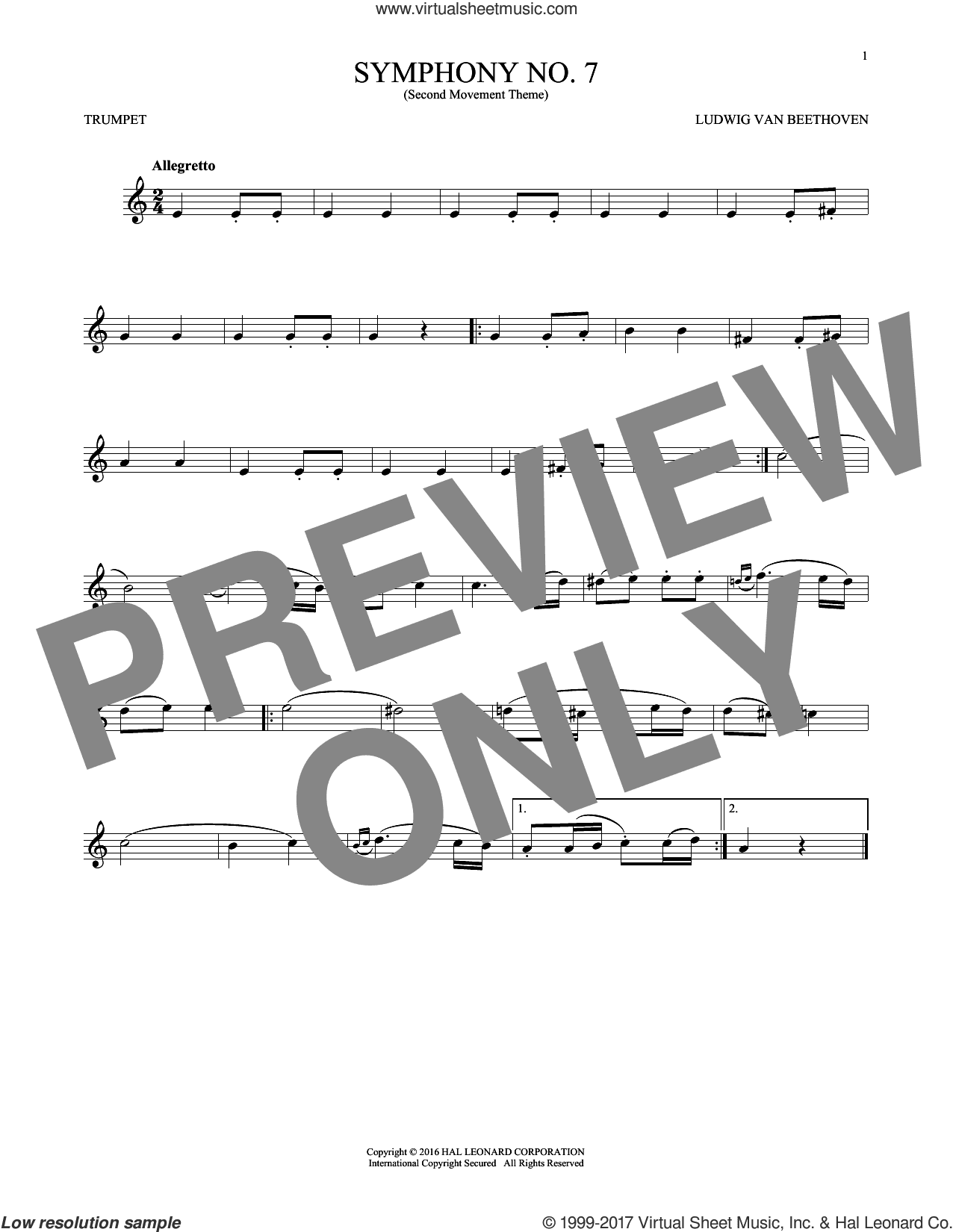 Symphony No. 7 In A Major, Second Movement (Allegretto)