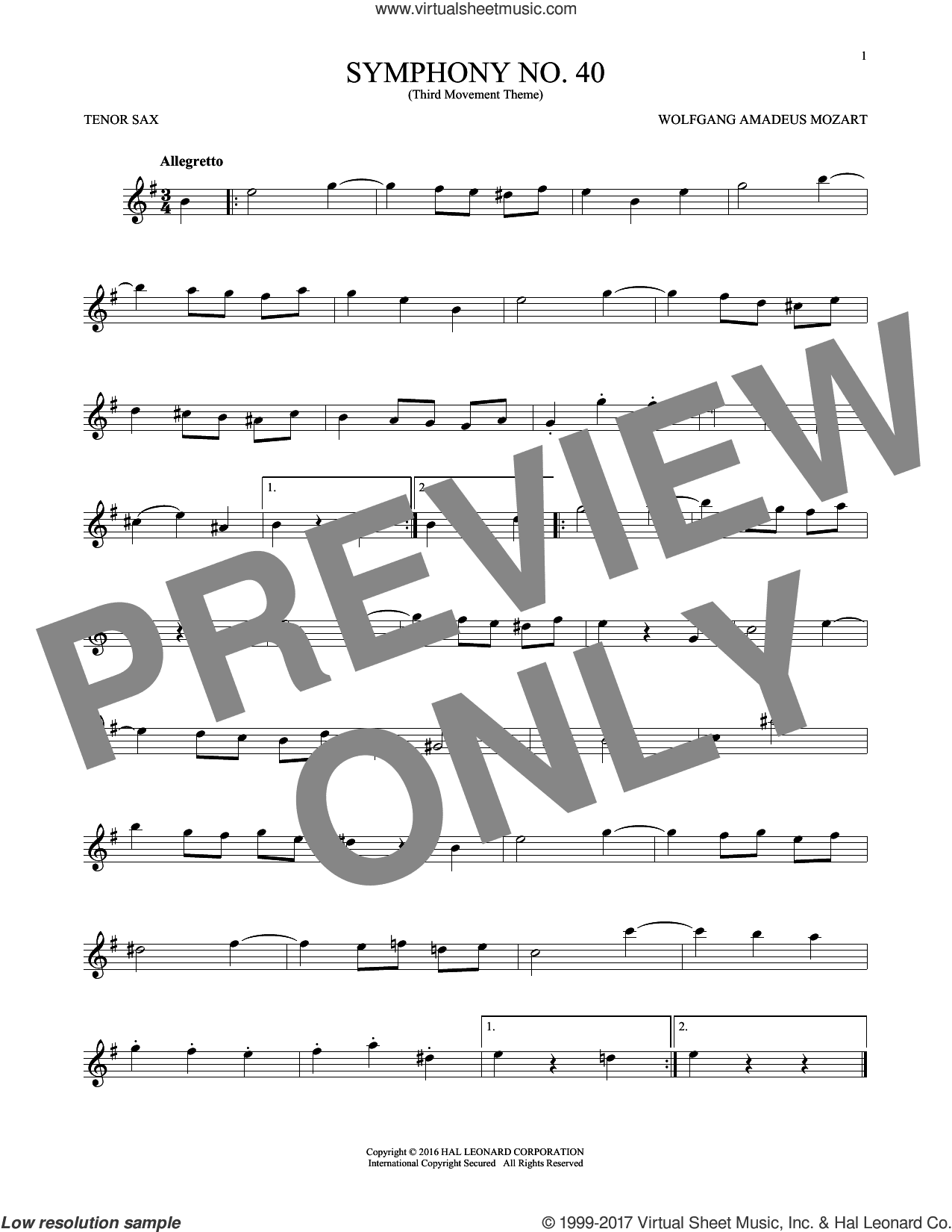 Symphony No. 40 In G Minor, Third Movement ("Minuet")