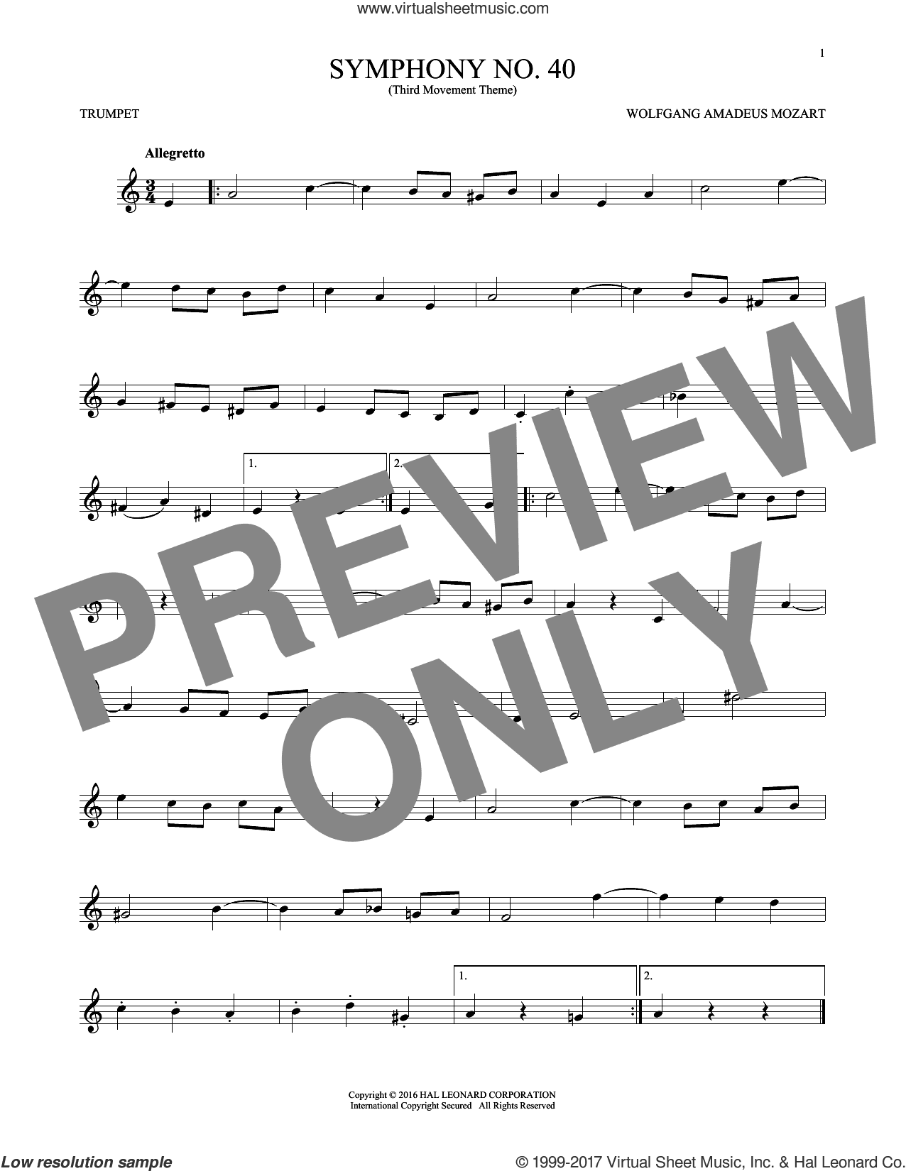 Symphony No. 40 In G Minor, Third Movement ("Minuet")