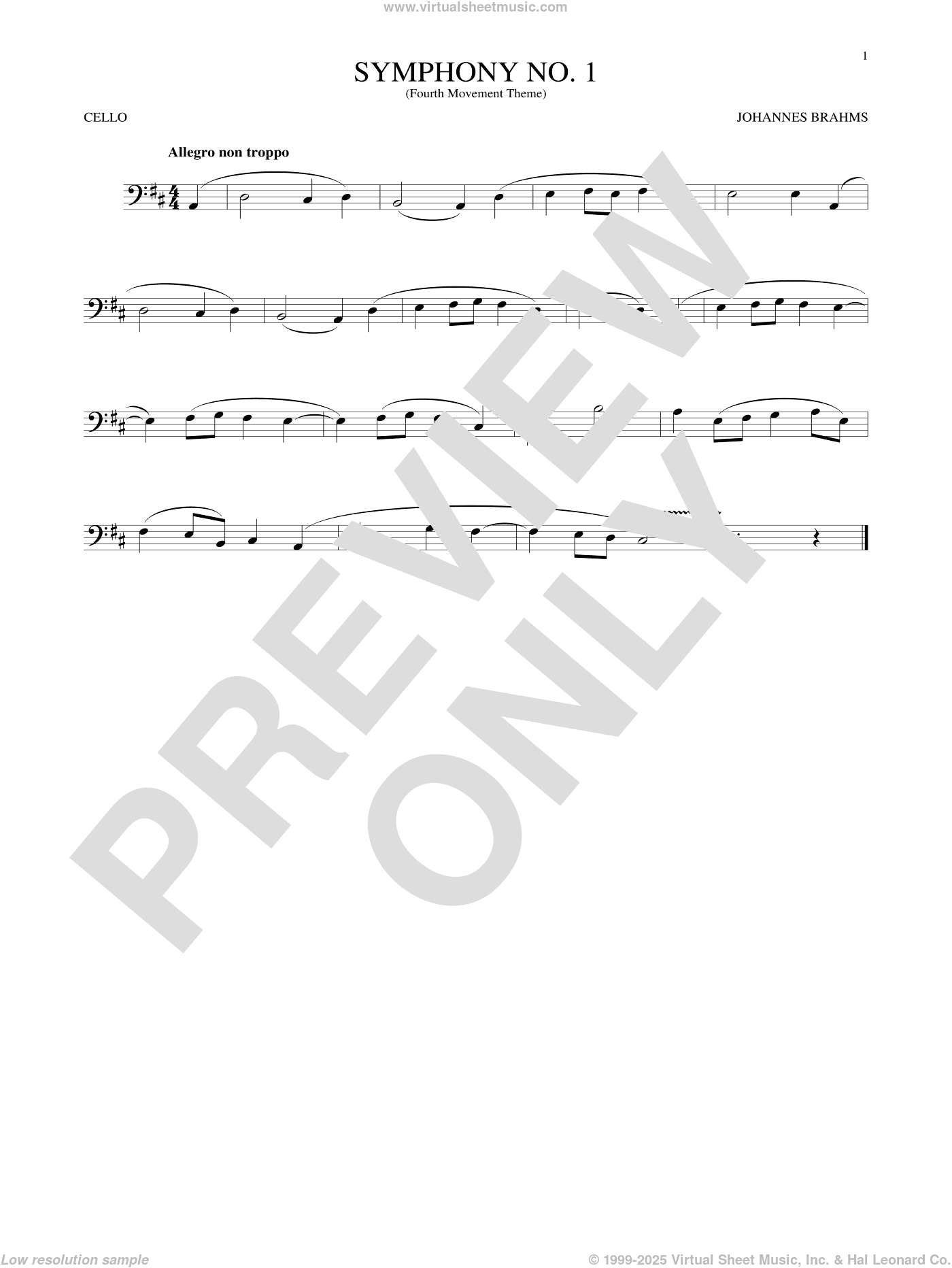 Symphony No. 1 In C Minor, Fourth Movement Excerpt