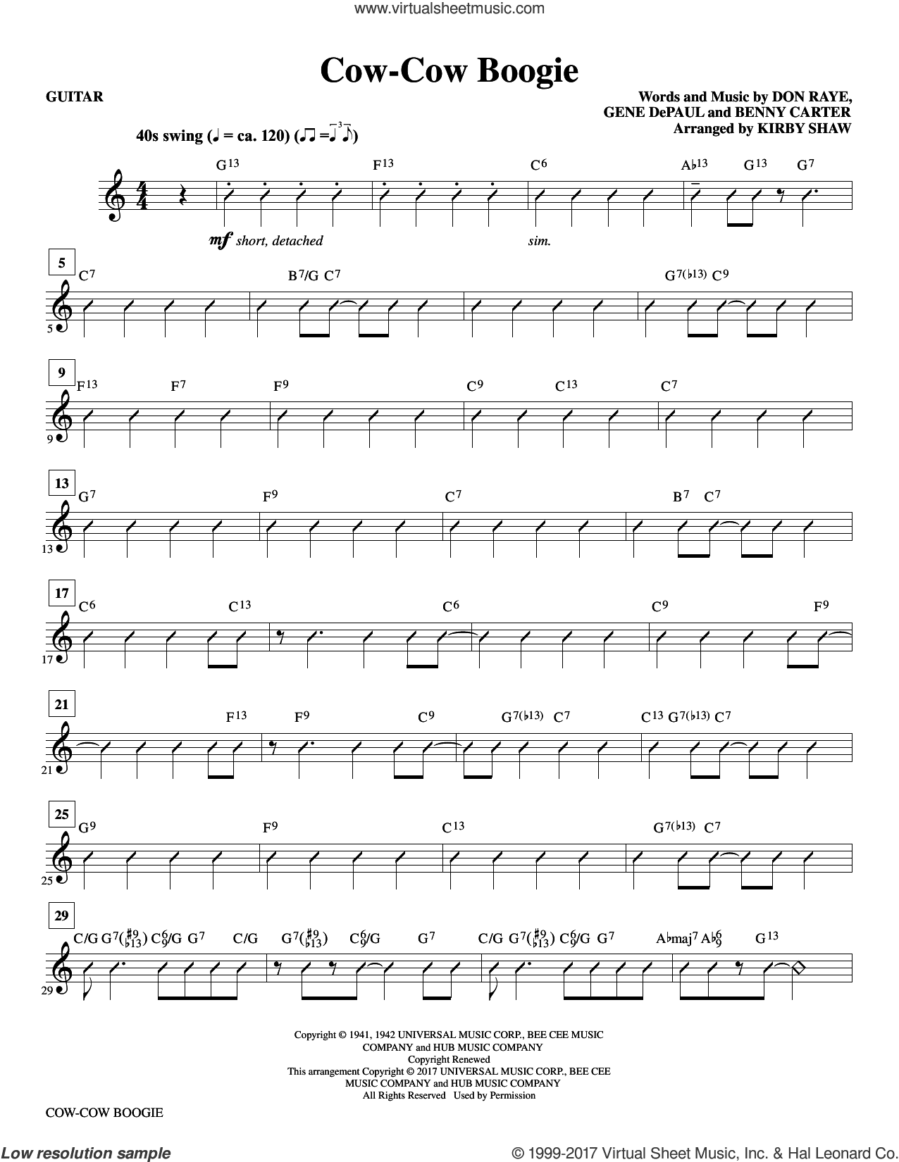 Cow-Cow Boogie (complete set of parts)