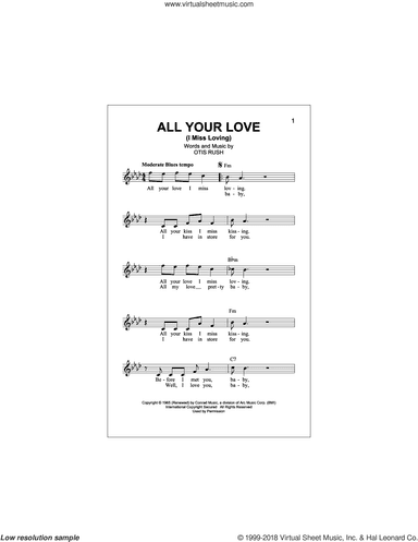 All Your Love (I Miss Loving)