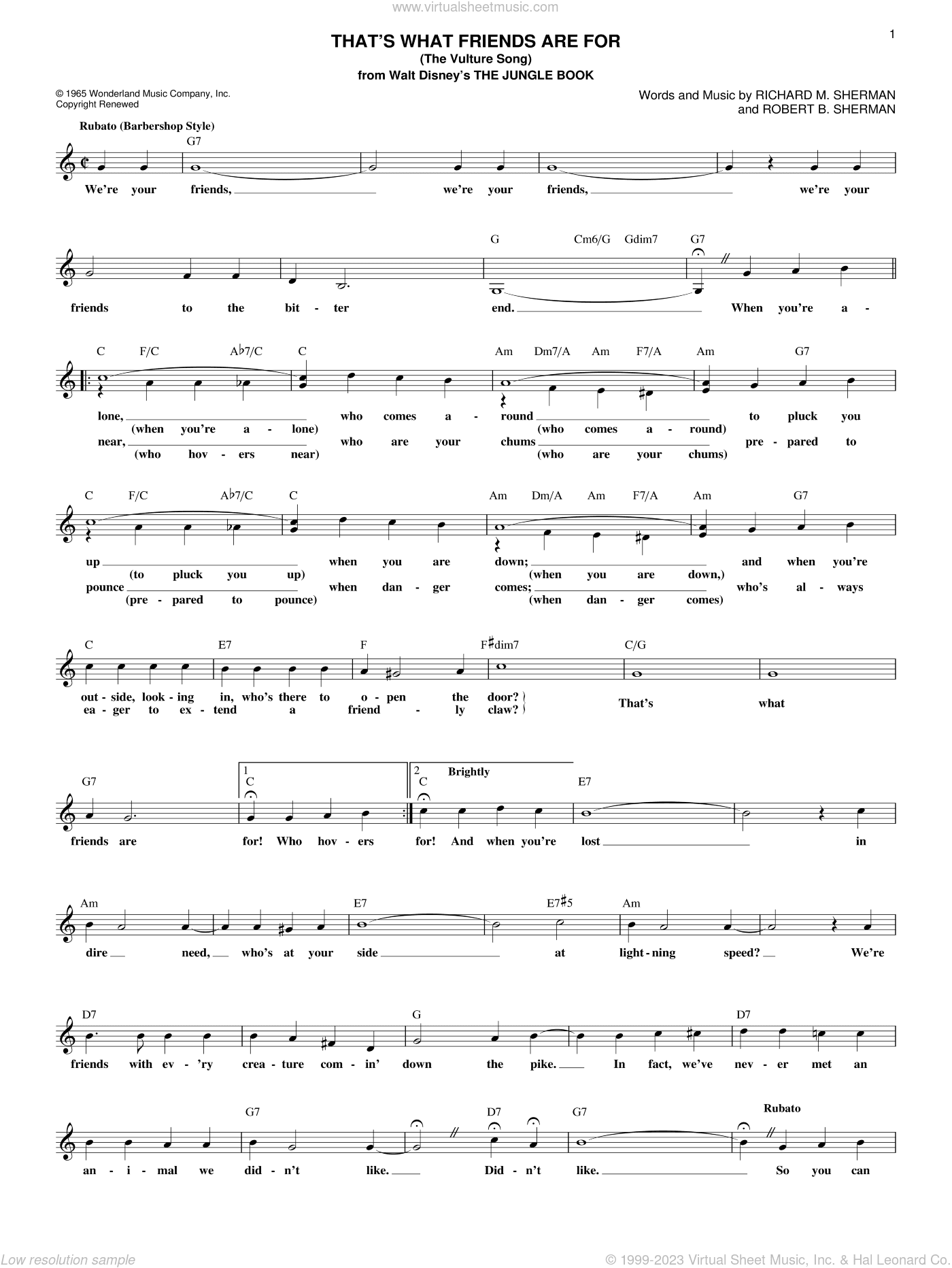That's What Friends Are For (The Vulture Song) (from The Jungle Book)