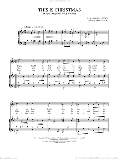 This Is Christmas (Bright, Bright The Holly Berries)