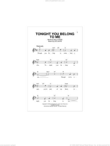 Tonight You Belong To Me