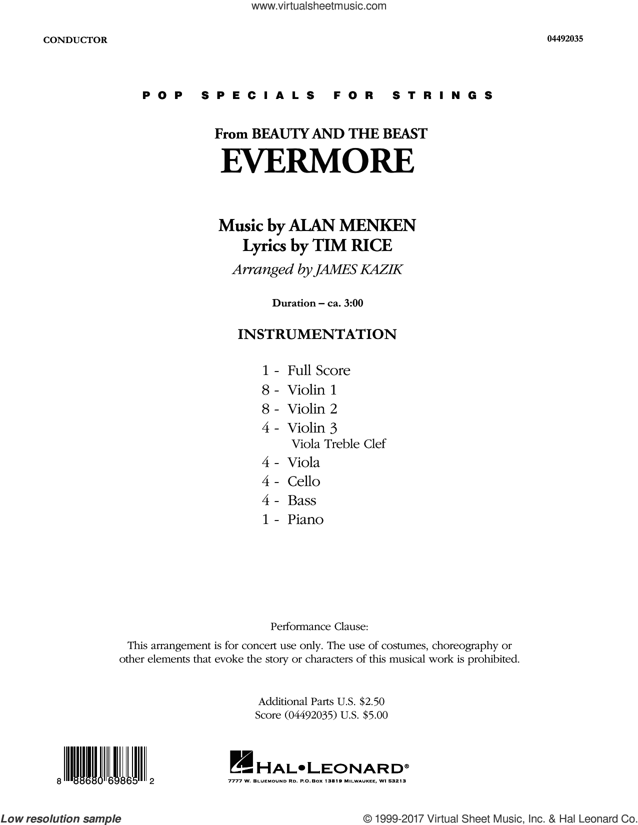 Evermore (from Beauty And The Beast) (arr. James Kazik)