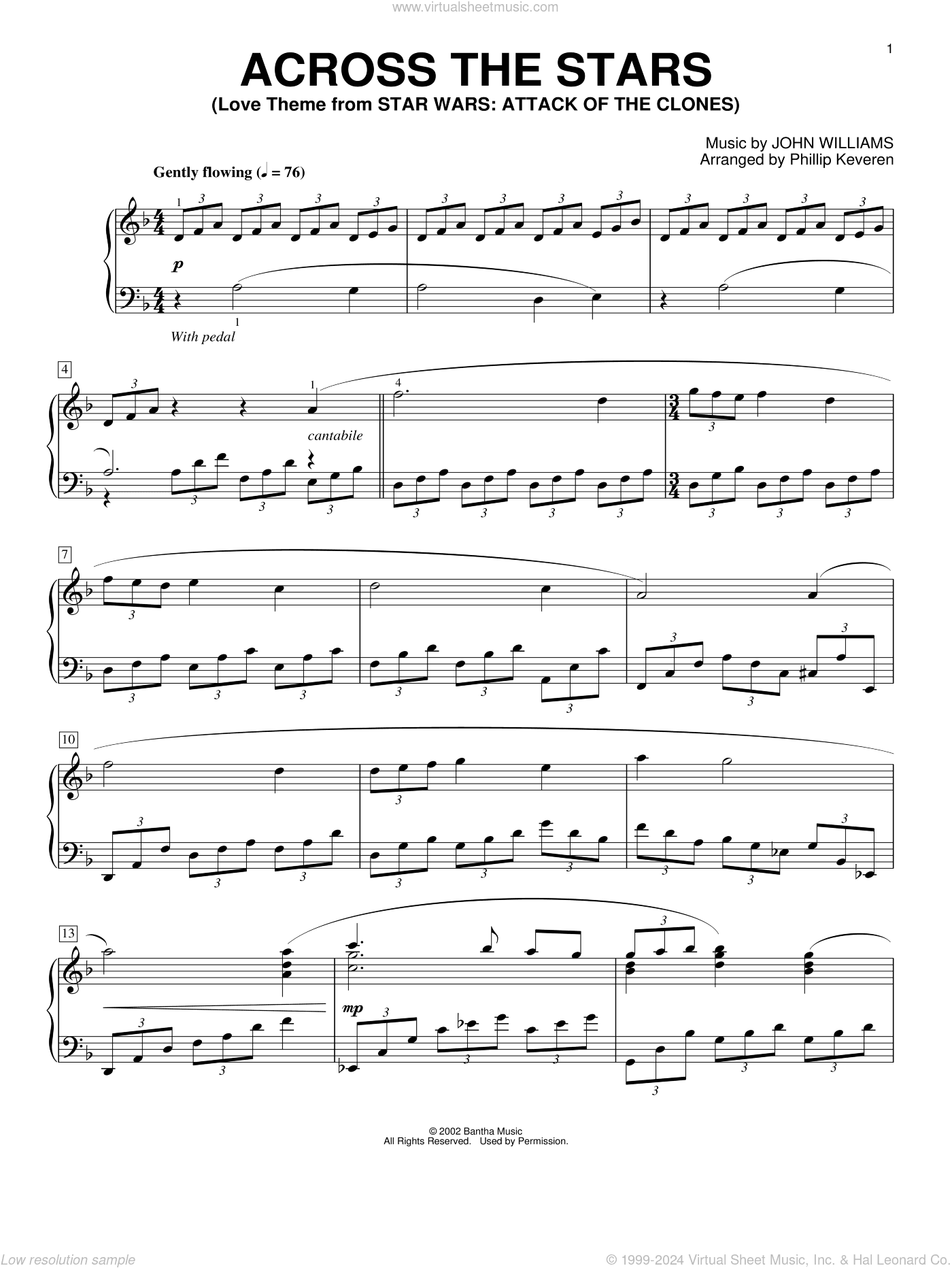 Across The Stars (from Star Wars: Attack of the Clones) (arr. Phillip Keveren)