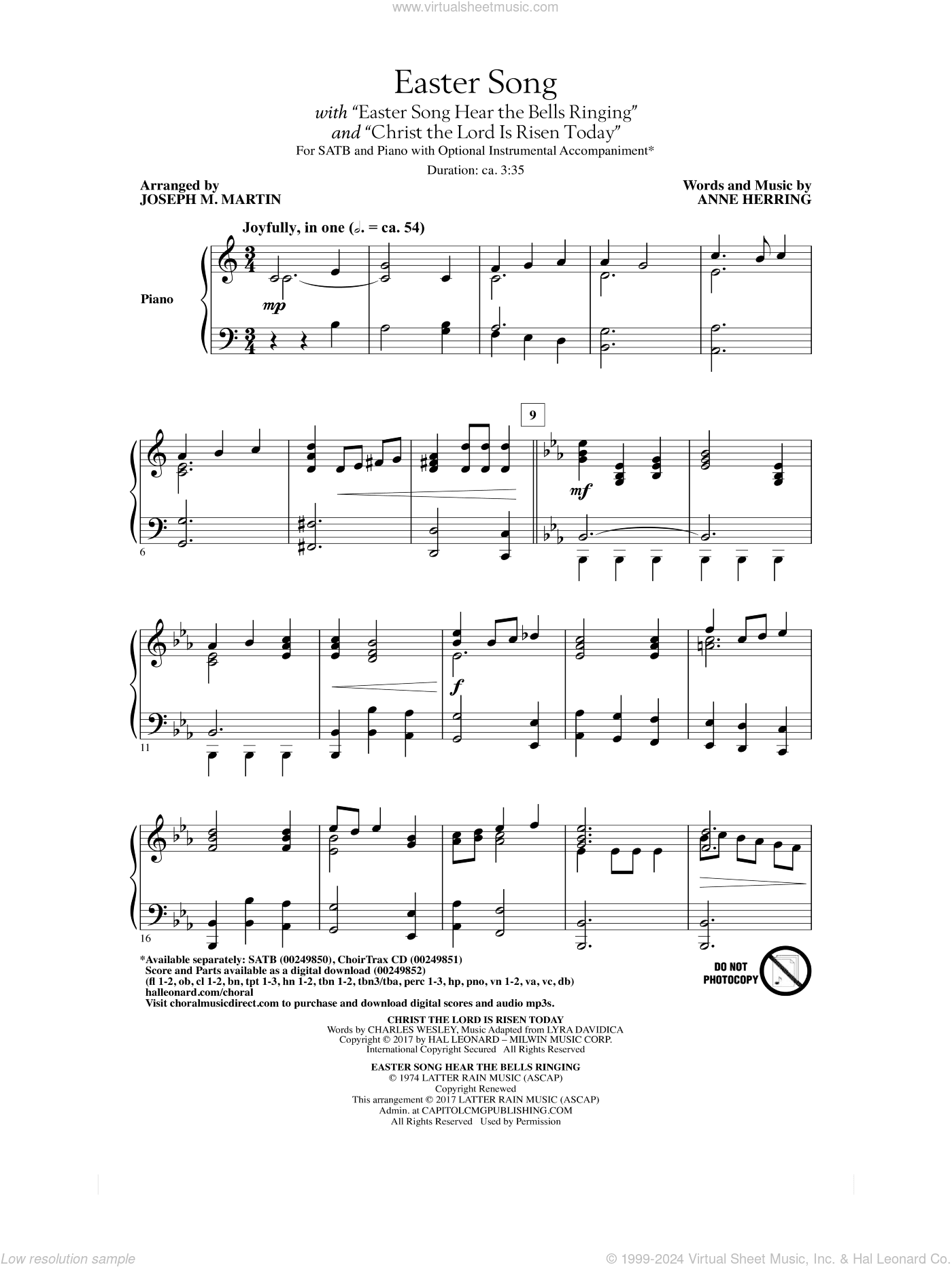 Easter Song (with Christ The Lord Is Risen Today)