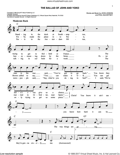 The Ballad Of John And Yoko