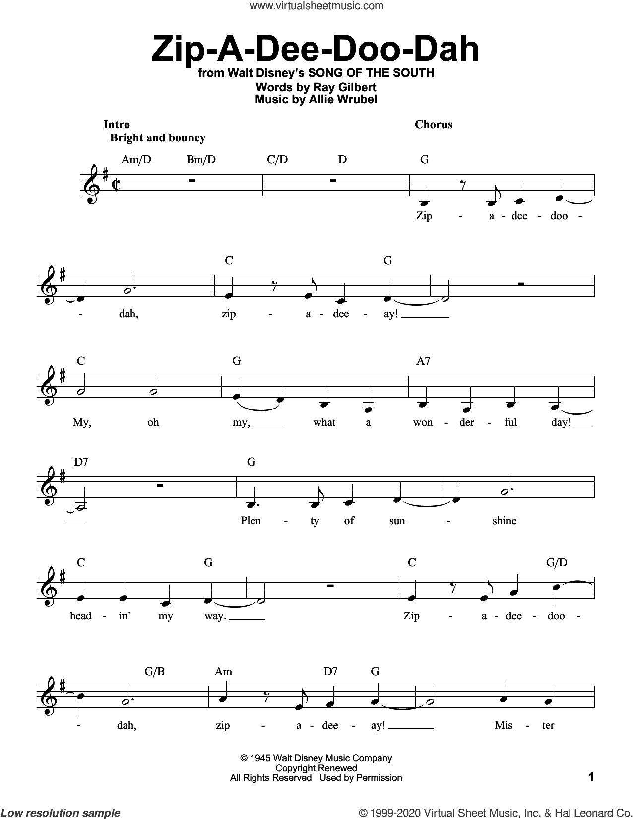 Zip-A-Dee-Doo-Dah (from Song Of The South)