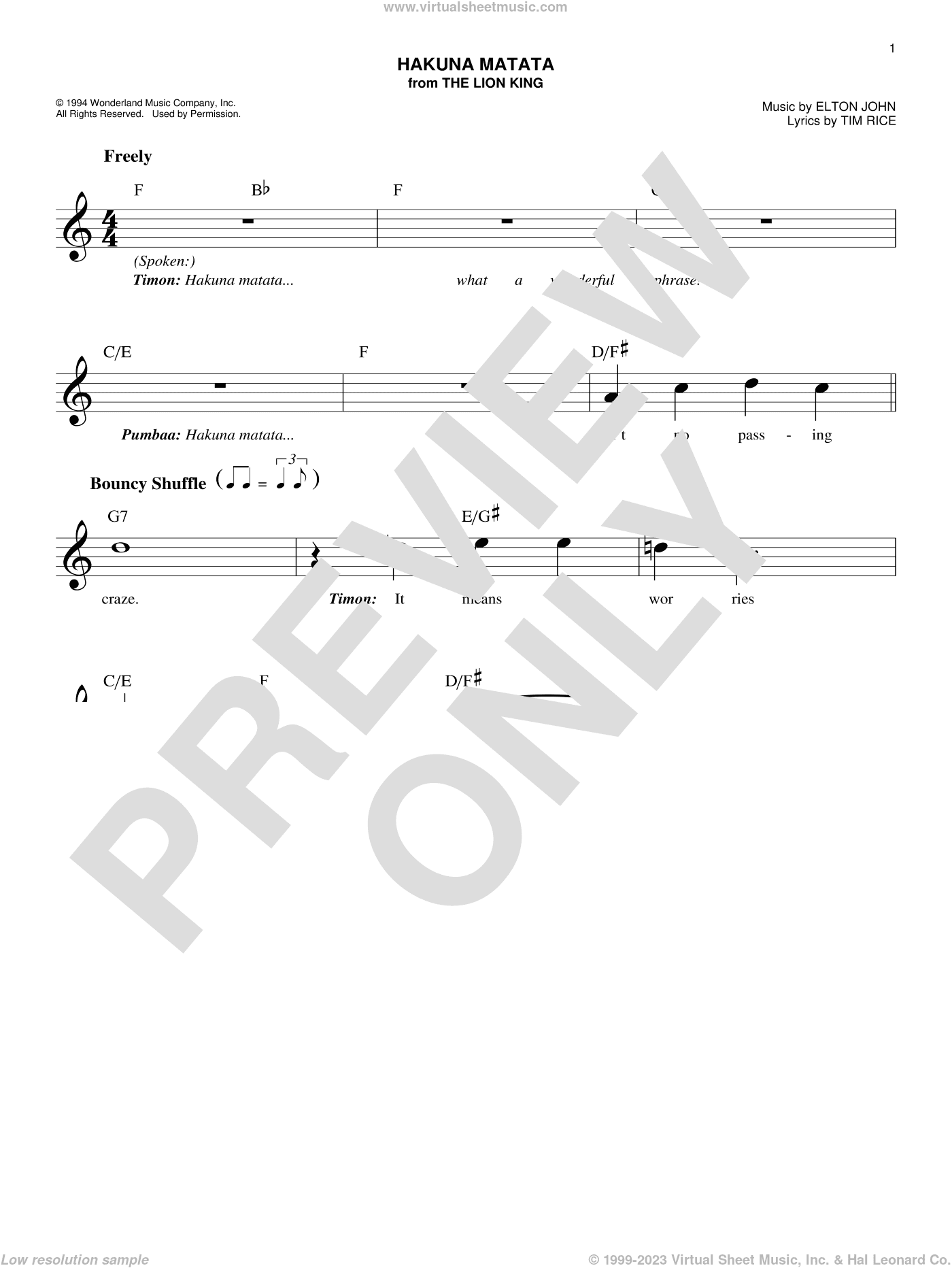 Hakuna Matata (from The Lion King)