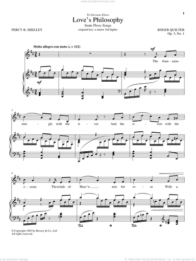 Love's Philosophy, Op. 3, No. 1