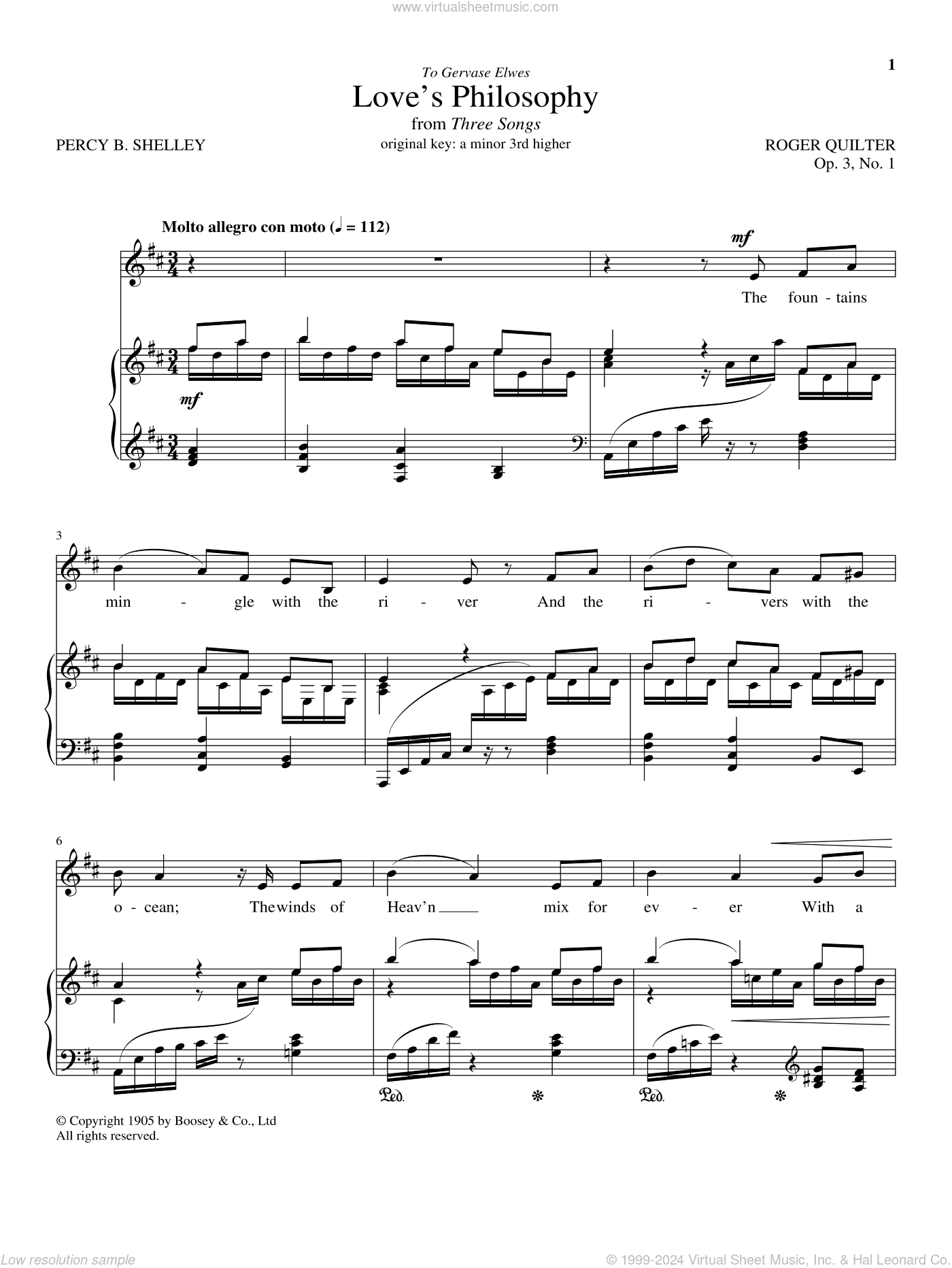 Love's Philosophy, Op. 3, No. 1