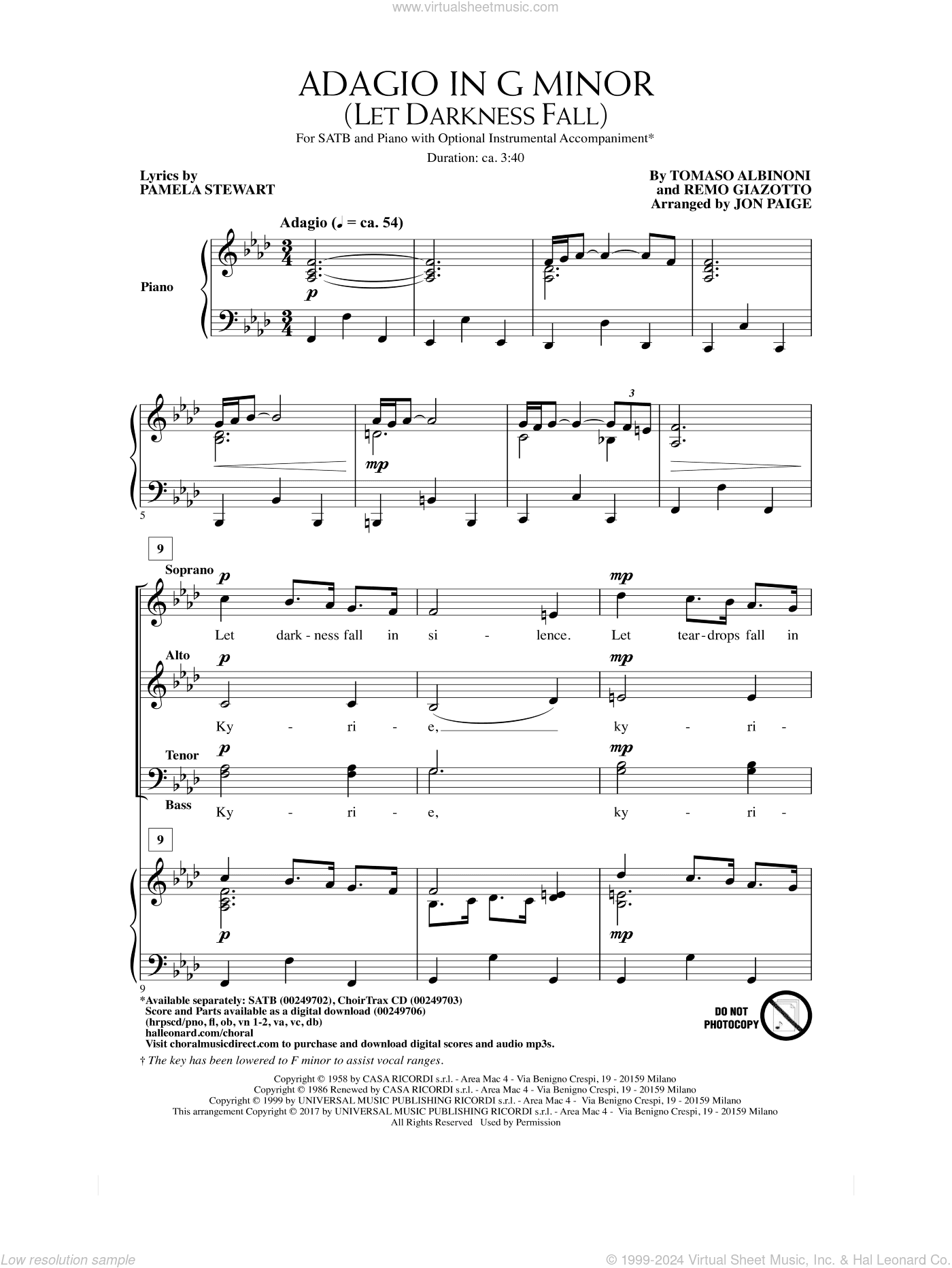 Adagio In Sol Minore (Adagio In G Minor)