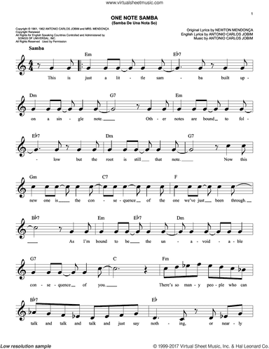 One Note Samba (Samba De Uma Nota So)