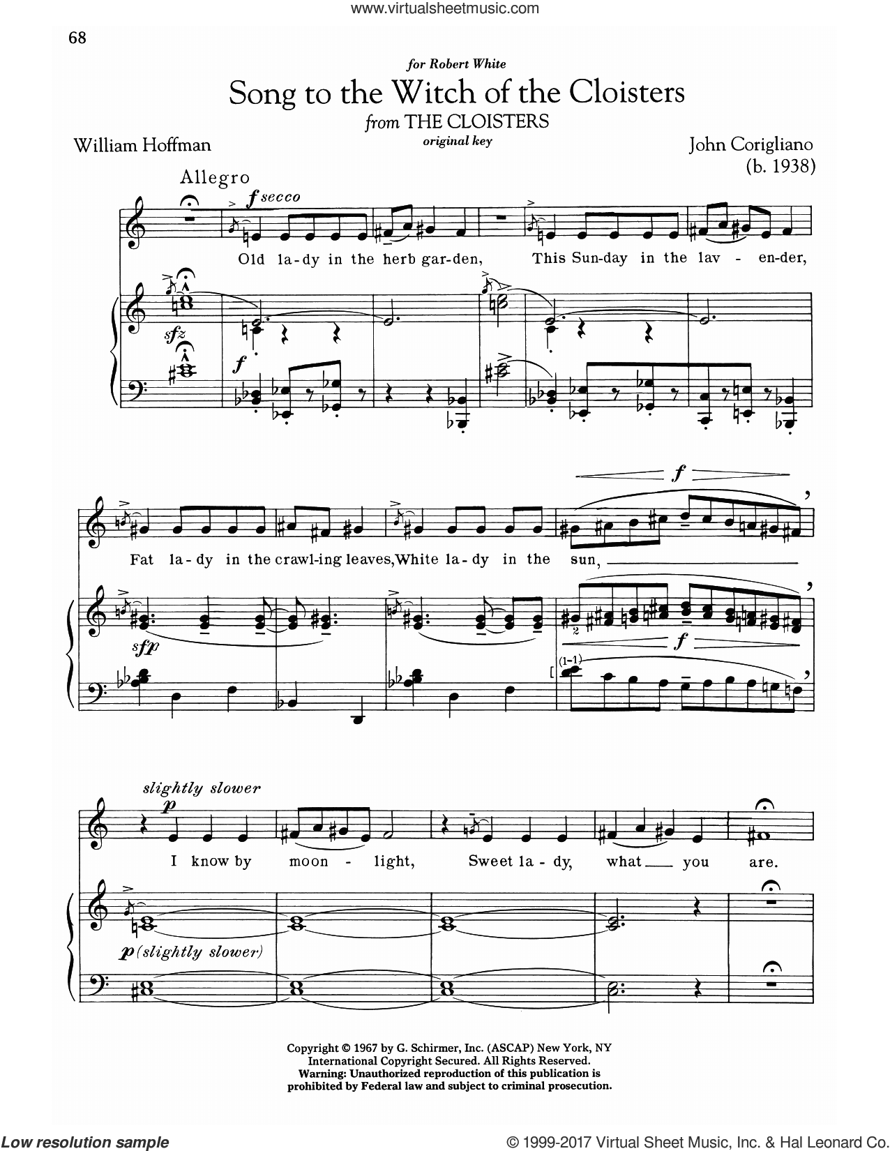 Song To The Witch Of The Cloisters