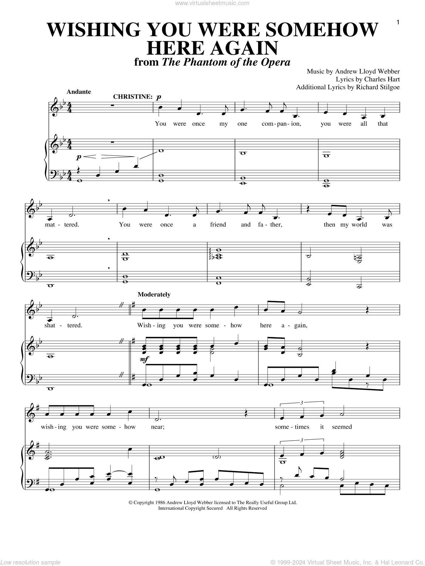 Wishing You Were Somehow Here Again (from The Phantom Of The Opera)