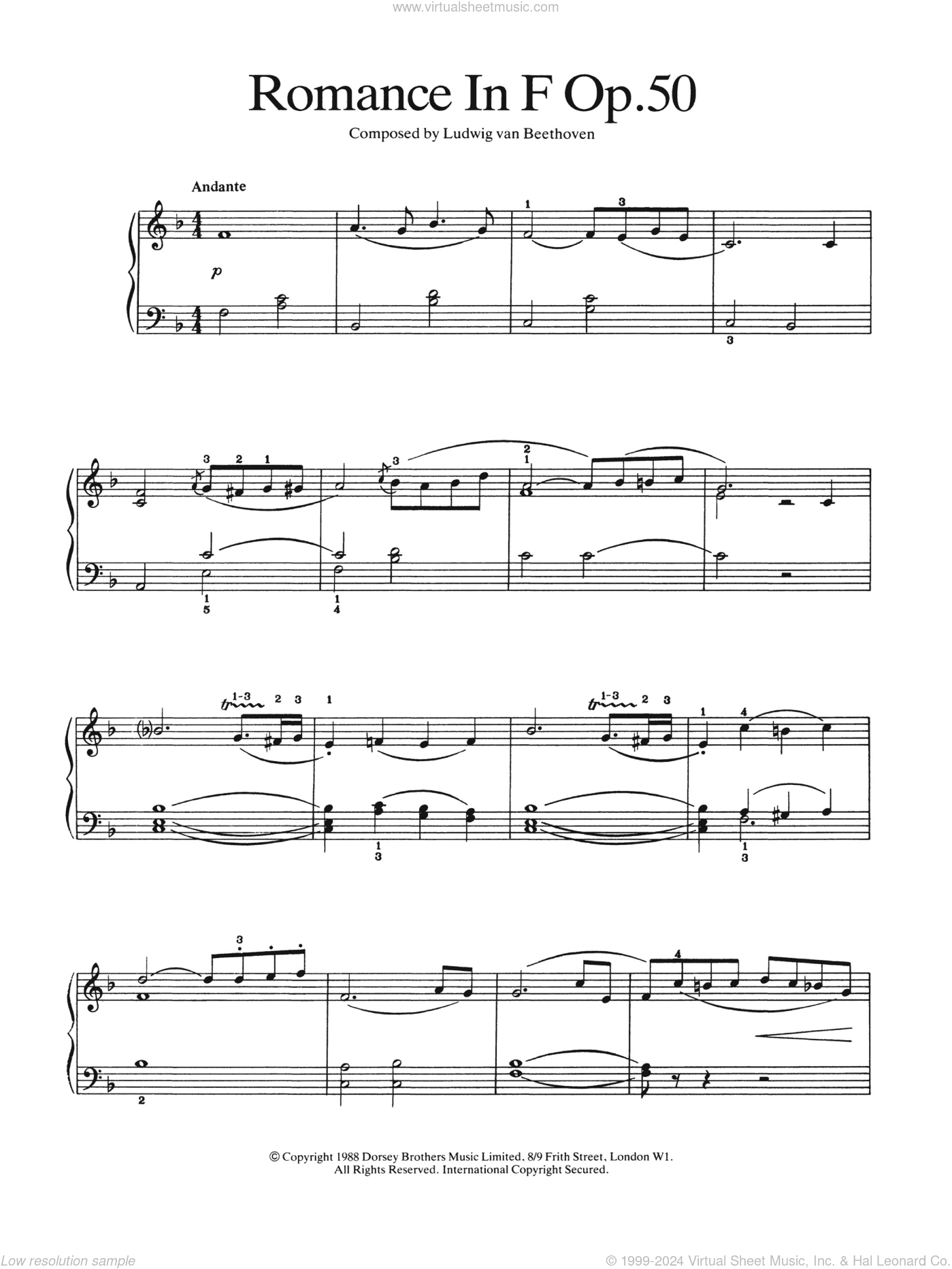 Romance In F Major, Op. 50