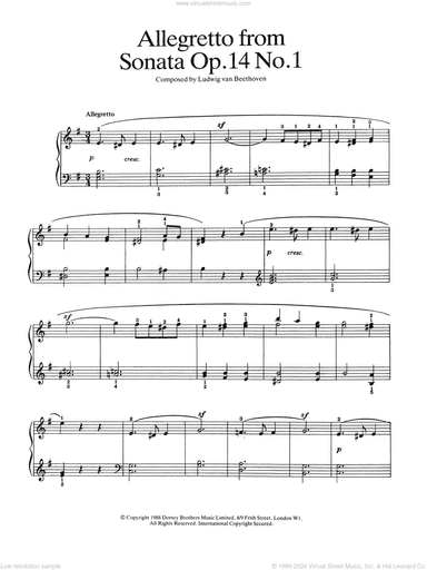 Allegretto from Sonata Op. 14, No. 1