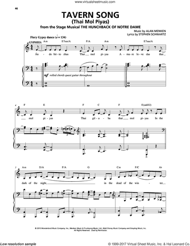 Tavern Song (Thai Mol Piyas) (from The Hunchback Of Notre Dame: A New Musical)