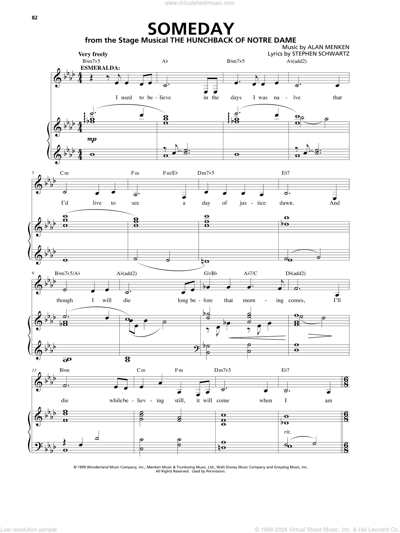 Someday (from The Hunchback Of Notre Dame: A New Musical)