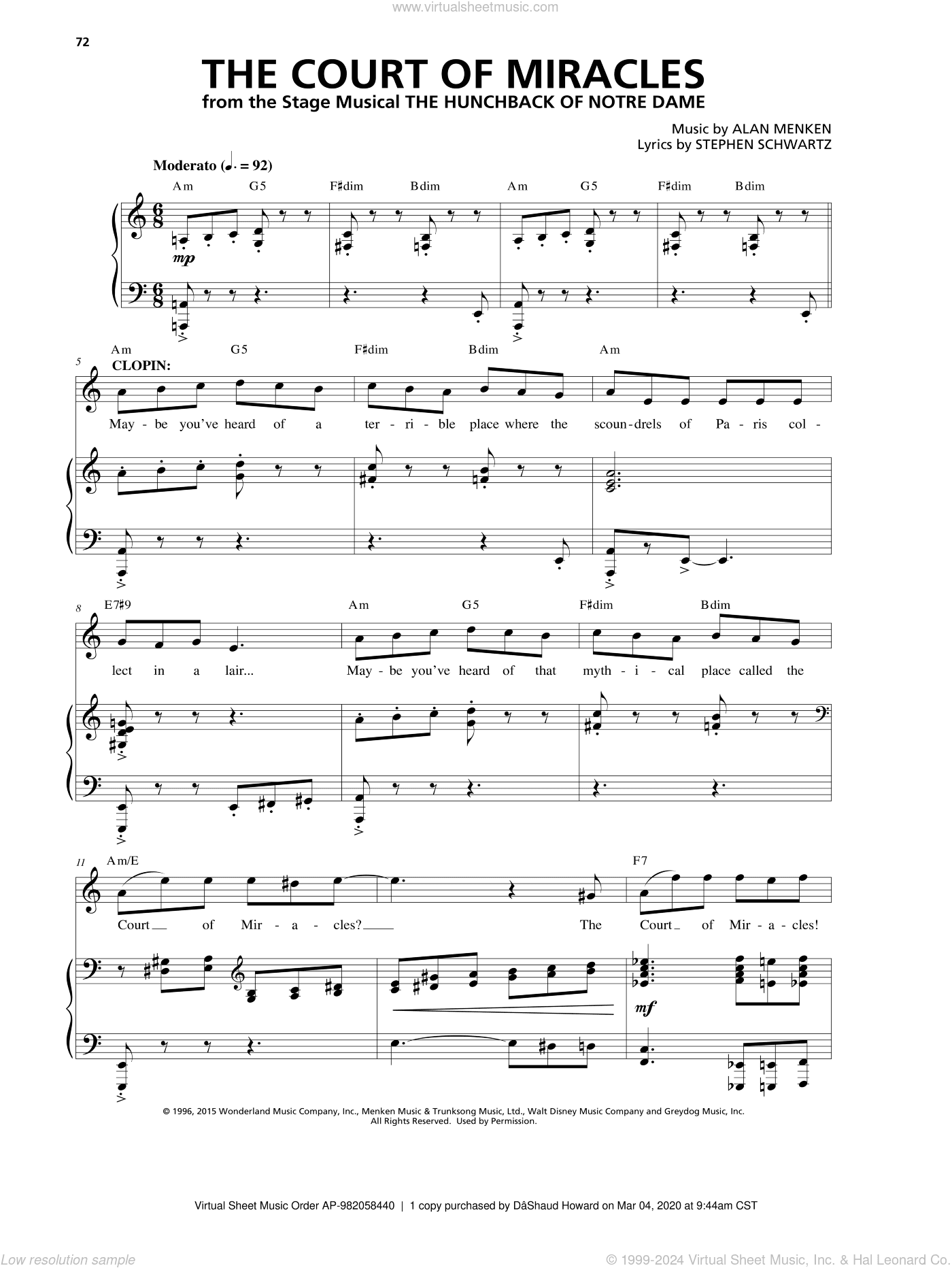The Court Of Miracles (from The Hunchback Of Notre Dame: A New Musical)