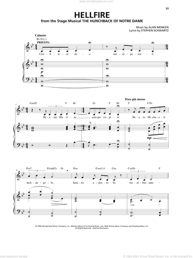 Hellfire (from The Hunchback Of Notre Dame: A New Musical)