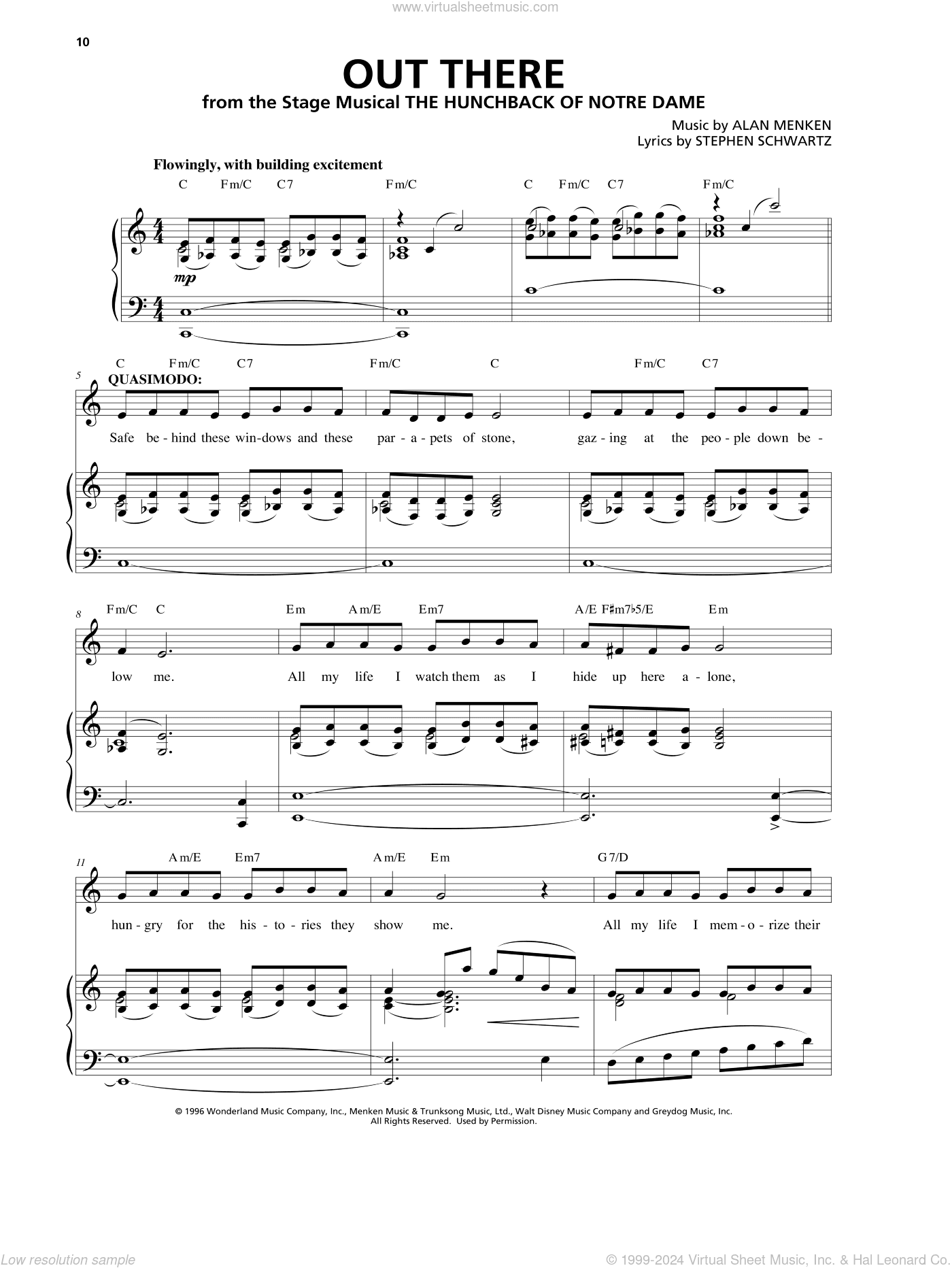 Out There (from The Hunchback Of Notre Dame: A New Musical)