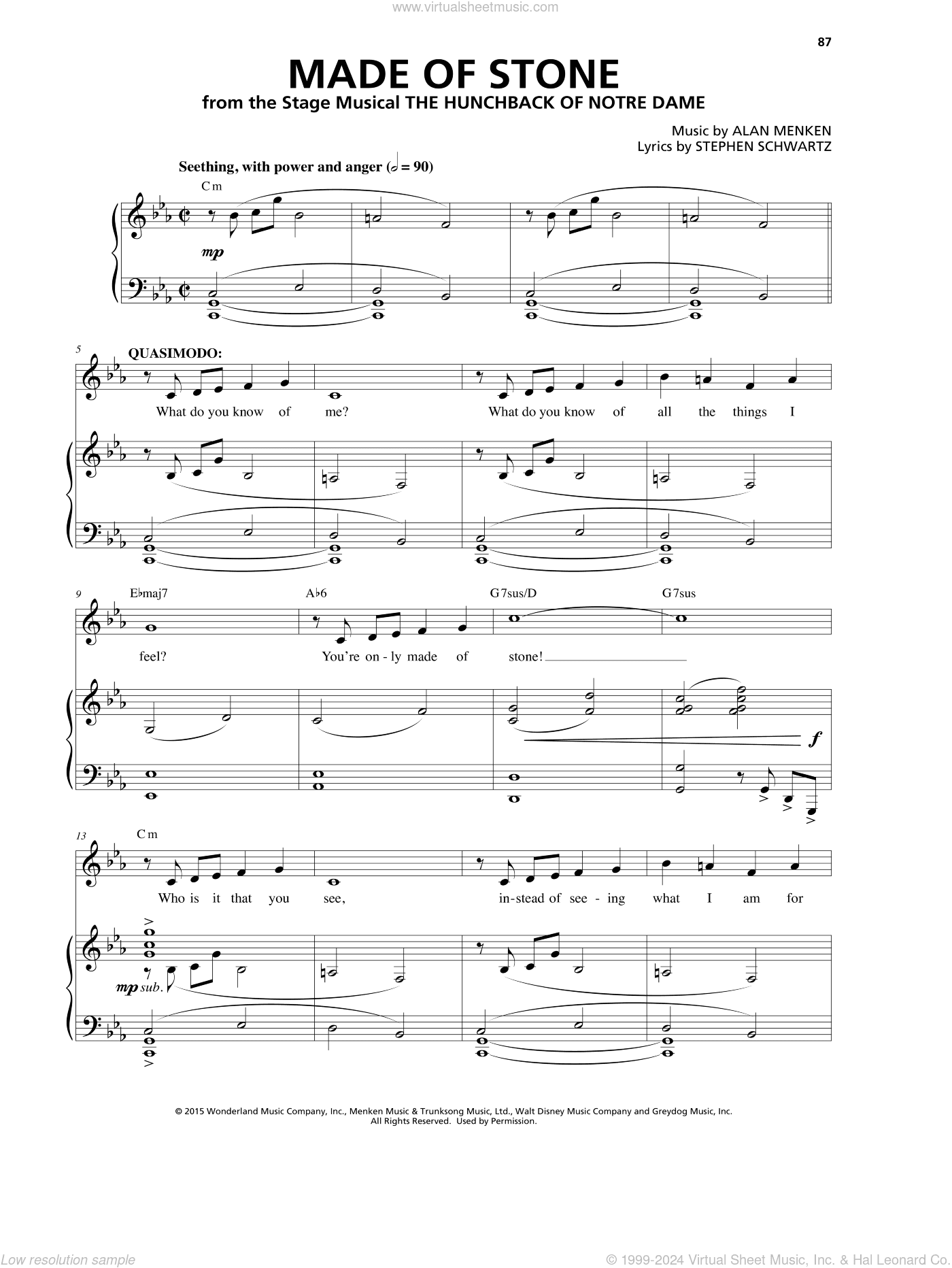 Made Of Stone (from The Hunchback Of Notre Dame: A New Musical)