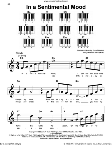In A Sentimental Mood, (beginner)