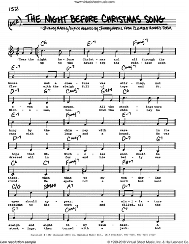 The Night Before Christmas Song