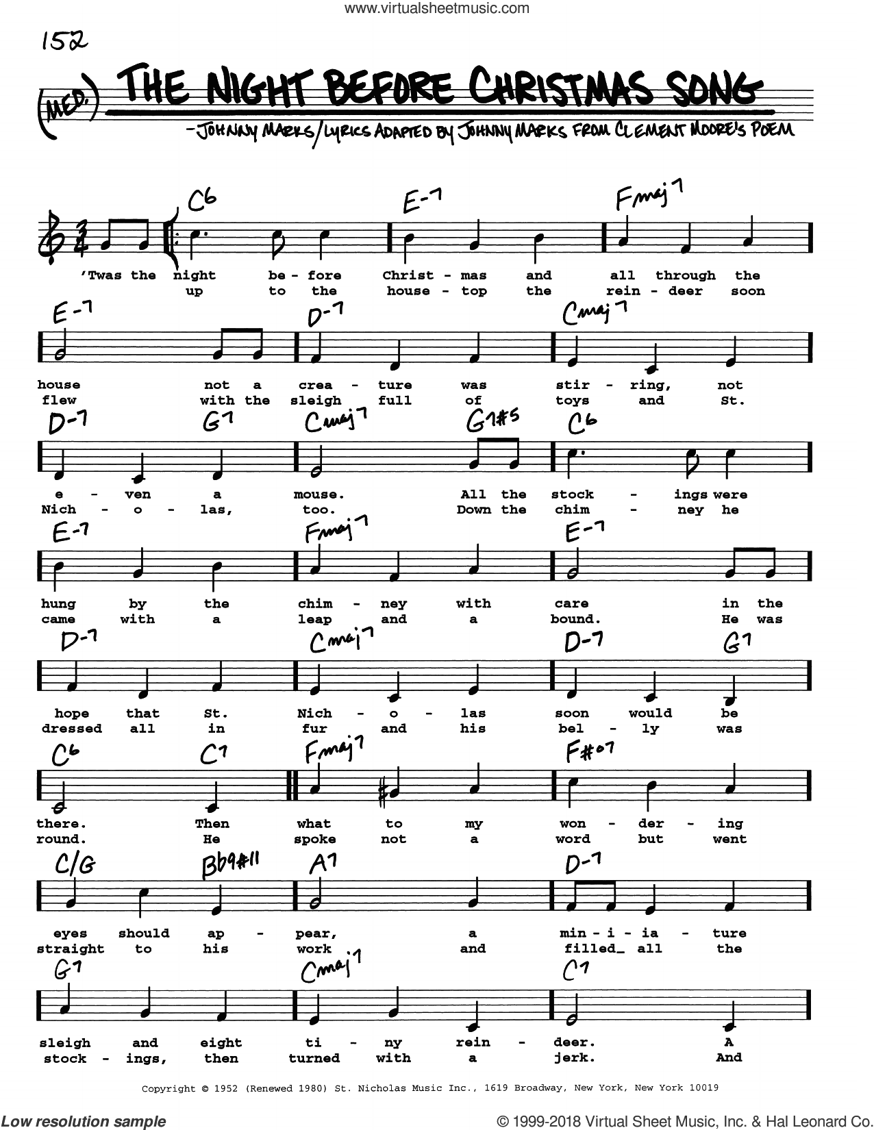 The Night Before Christmas Song