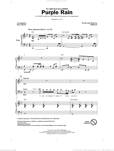 Purple Rain (arr. Mac Huff)