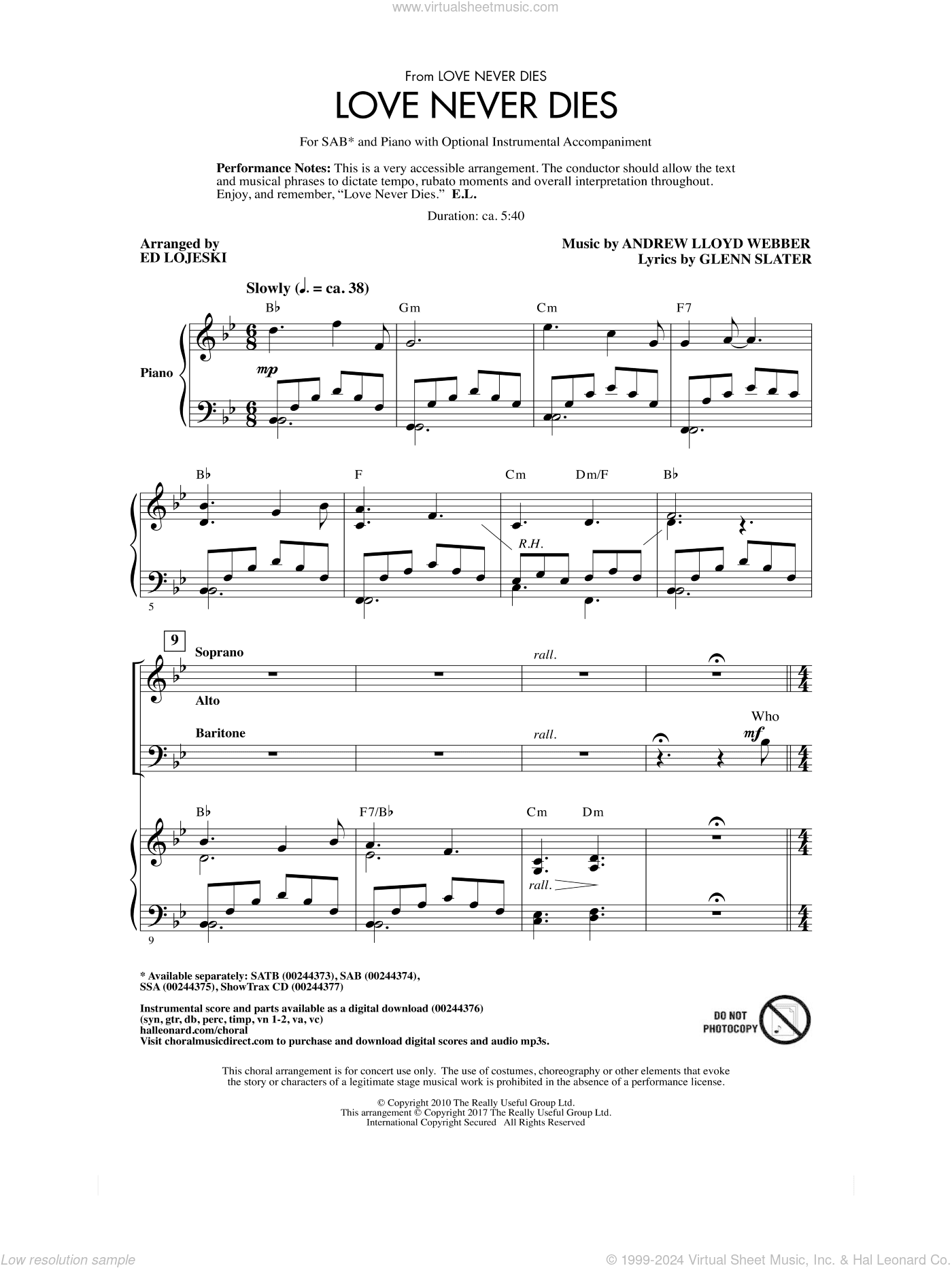 Love Never Dies (arr. Ed Lojeski)