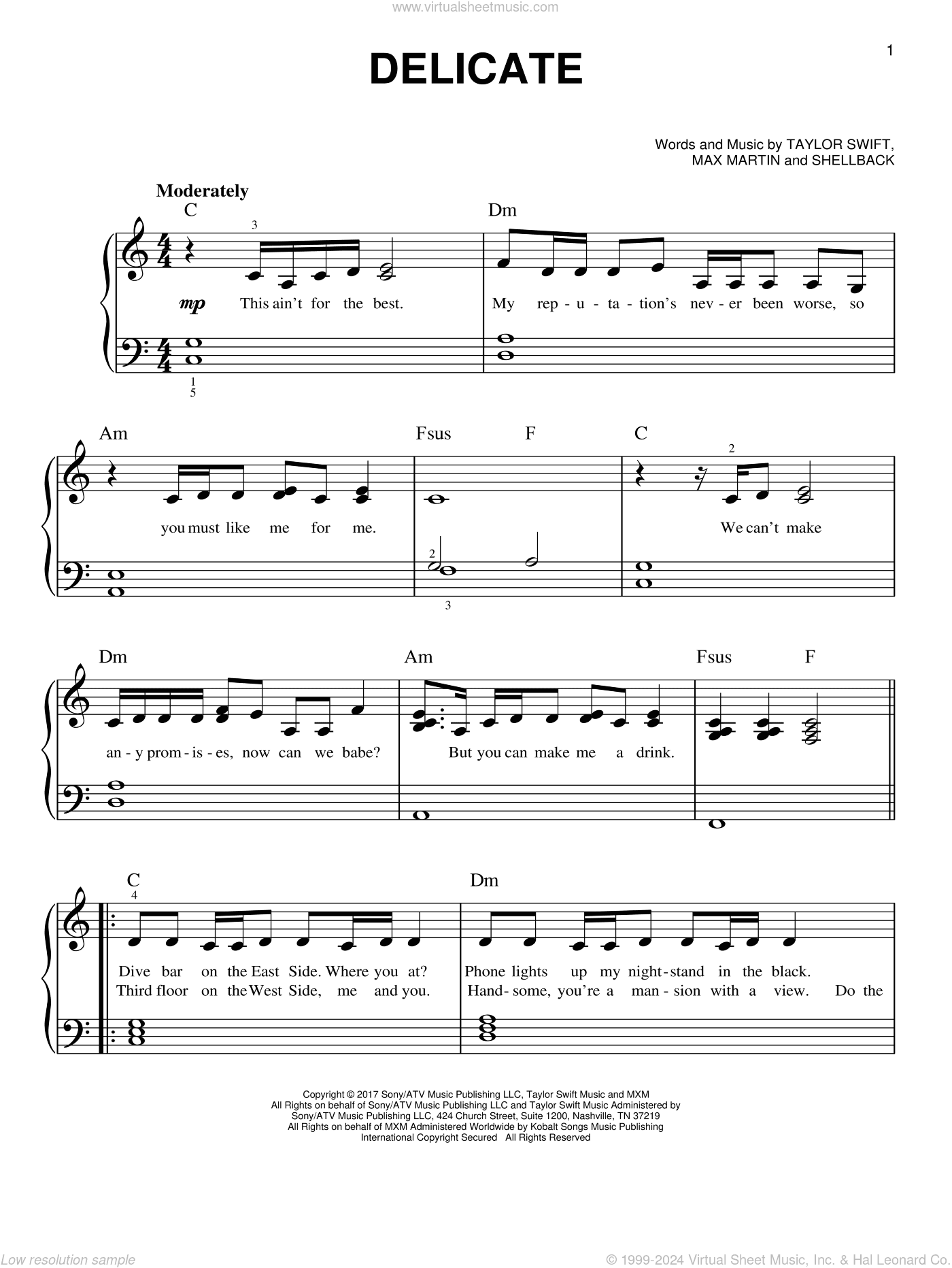 Delicate, (easy)