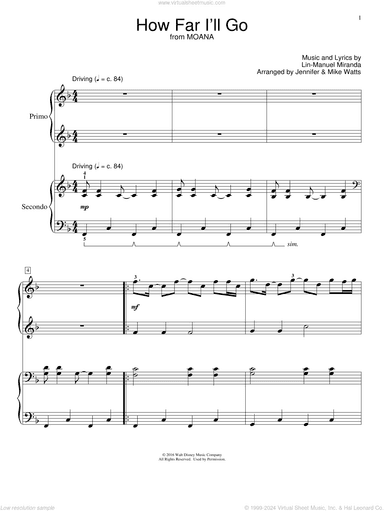 How Far I'll Go (from Moana) (arr. Jennifer and Mike Watts)
