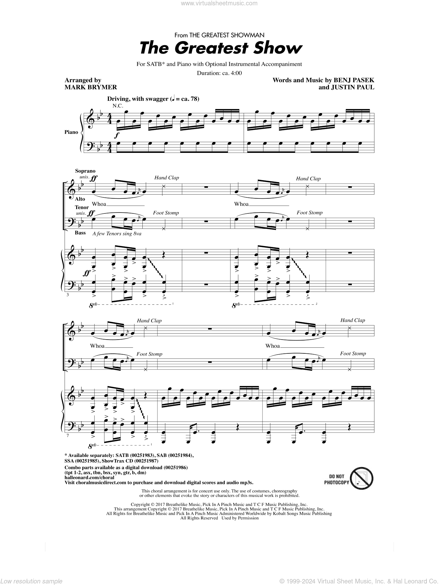 The Greatest Show (from The Greatest Showman) (arr. Mark Brymer)
