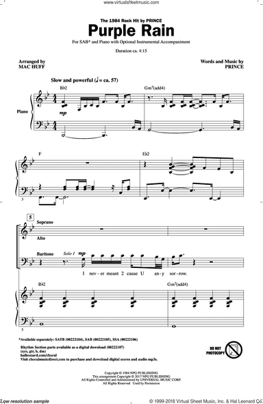 Purple Rain (arr. Mac Huff)