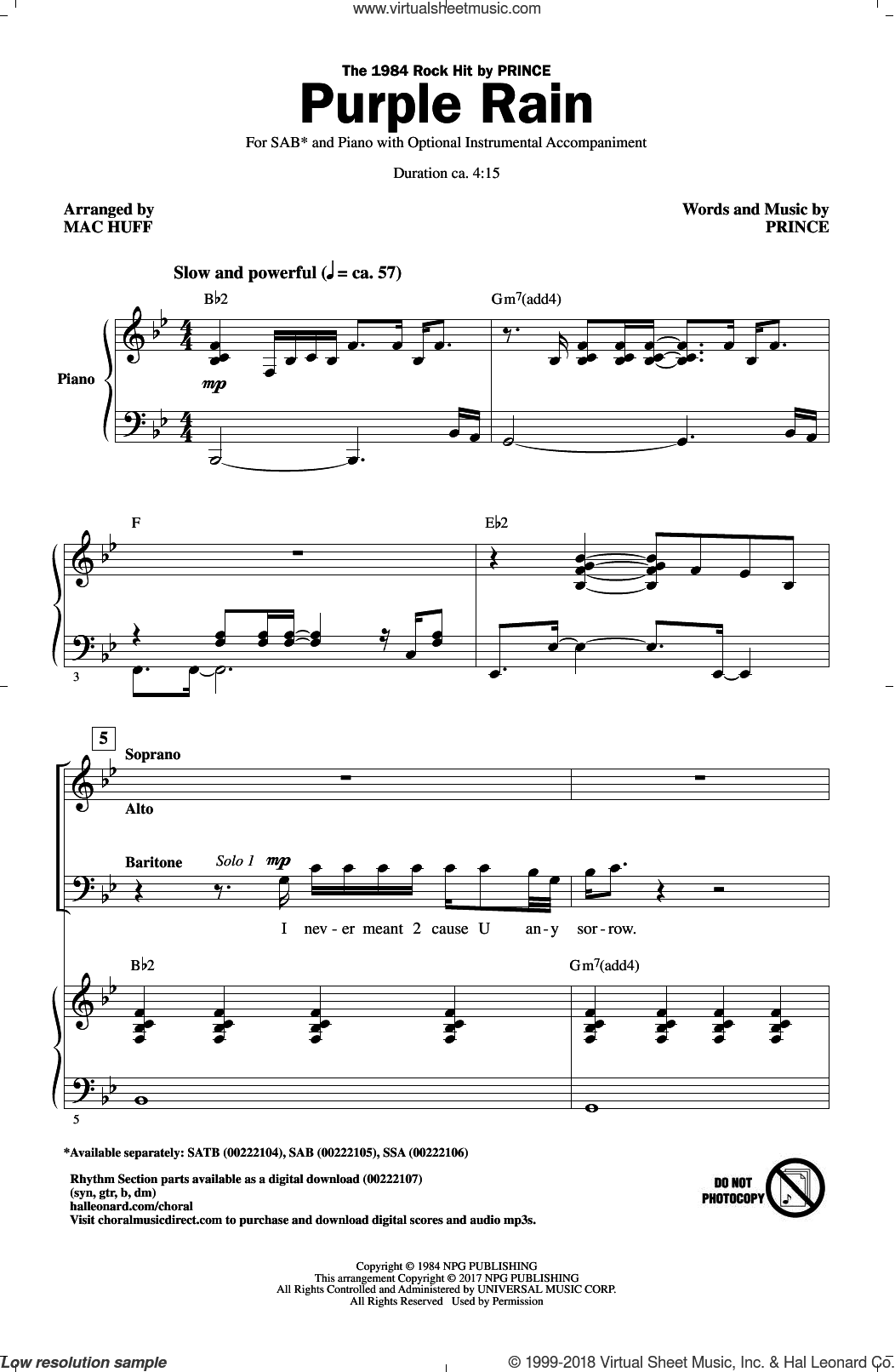 Purple Rain (arr. Mac Huff)